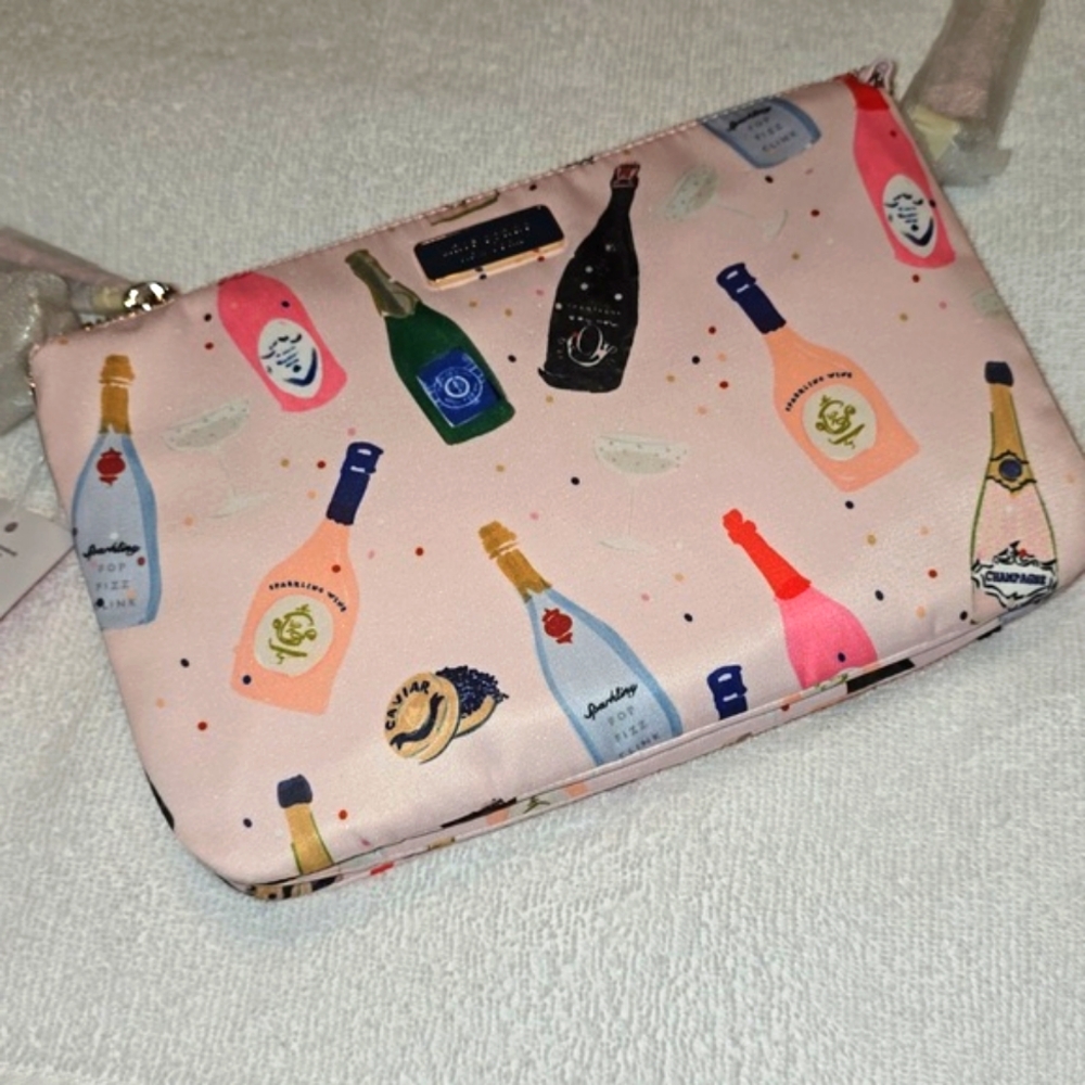 NWT Kate Spate Triple Gusset Pink Dawn Champagne Crossbody 🍾